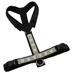 BUMER BOHO Hundegeschirr, gepolstert ohne geteilten Bruststeg, Größe XL, Gurtband: PREMIUM Pitch Black, Softshell: Schwarz, Ringe: silberfarbig (Edelstahl), Schnallen: schwarz (DURAFLEX®)